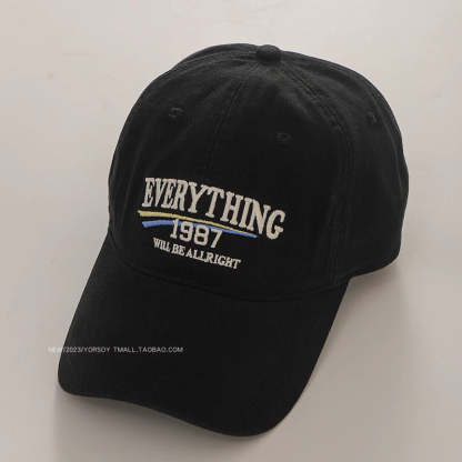 美式復古顯白酒紅色鴨舌帽子女顯臉小街頭休閒寬彎簷深頂棒球帽