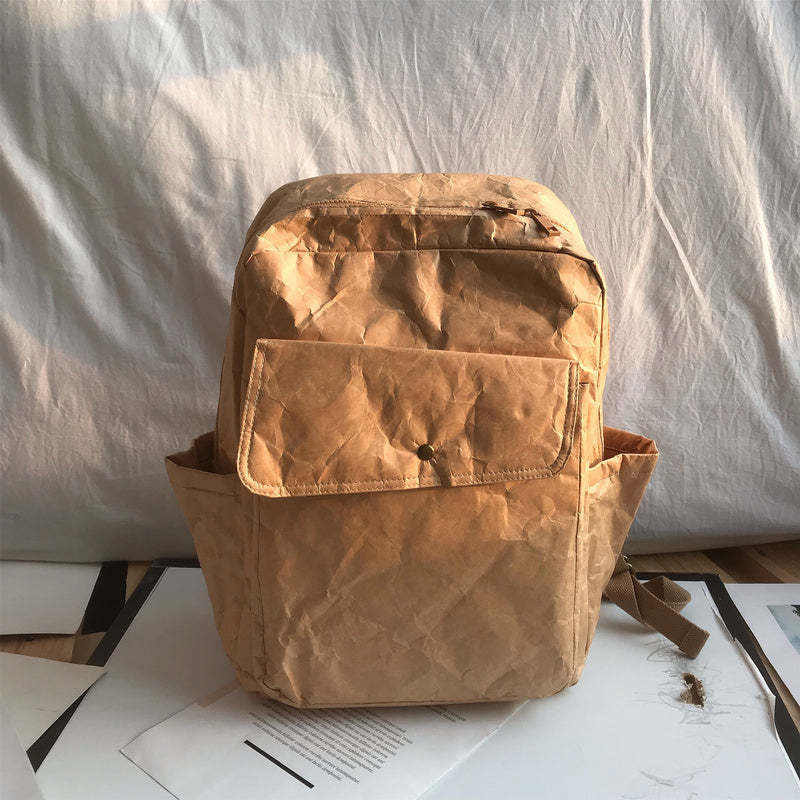 防水撕不爛牛皮紙杜邦紙復古百搭雙肩包手拿包斜挎包女