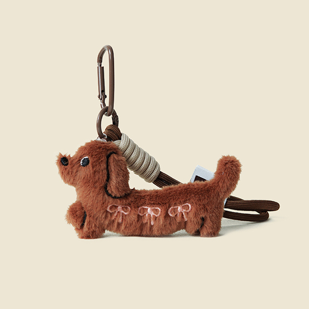 可愛臘腸小狗毛絨公仔掛件情侶包包書包掛件2025新款鑰匙扣