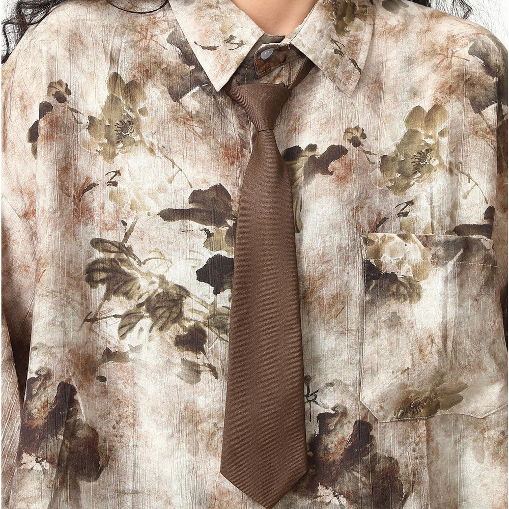 棕色領帶美拉德襯衫穿搭百搭氛圍感可擕式領帶