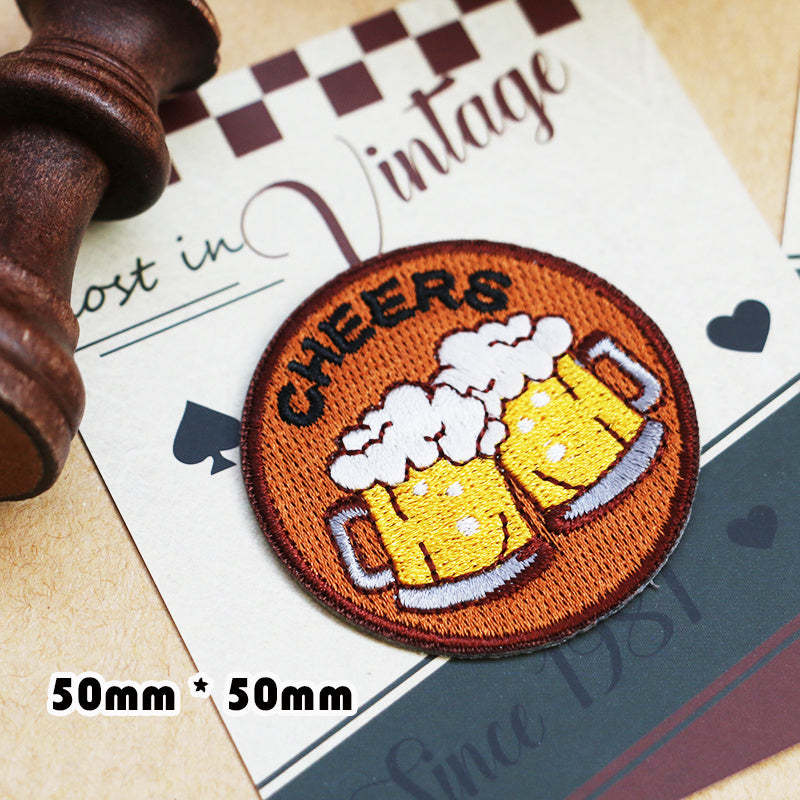 粘貼復古vintage刺繡布貼衝鋒衣包包徽章圖案貼衣服破洞補丁遮蓋