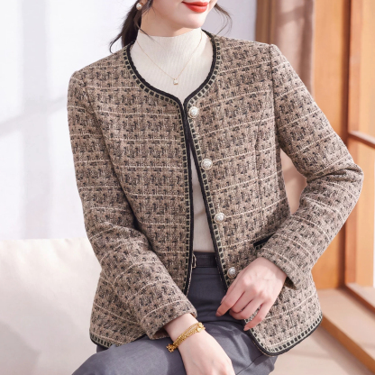 2026新款媽媽秋裝輕奢風小香風外套中老年女裝洋氣修身衣服