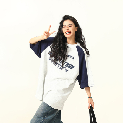 美式復古美拉德棕色短袖T恤女2025夏季新款寬鬆tee