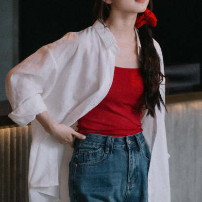 夏季美背內衣帶胸墊防走光辣妹吊帶女修身顯瘦內搭打底衫短款上衣
