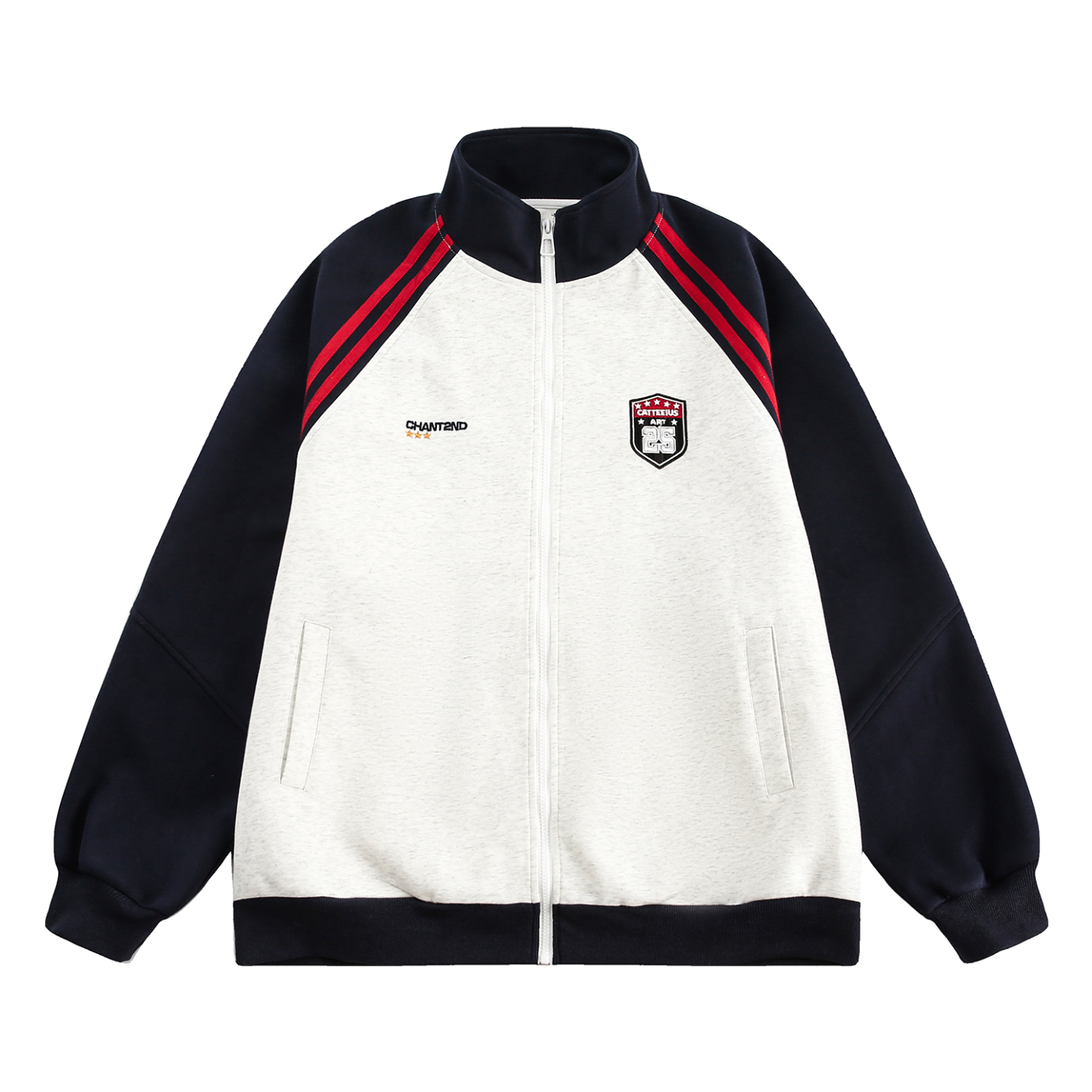 美式復古衛衣外套女秋冬季高級感拼接插肩袖衛衣開衫