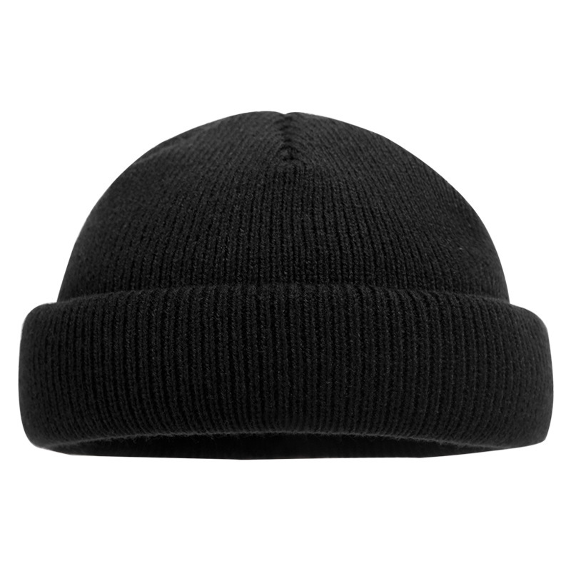 日系純色瓜皮帽百搭街頭潮牌韓版毛線帽嘻哈女冷帽秋冬季針織帽