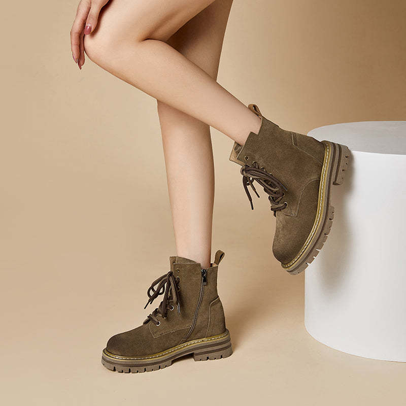 真皮英倫風馬丁靴女新款春秋單靴子爆款女短靴工裝大黃靴