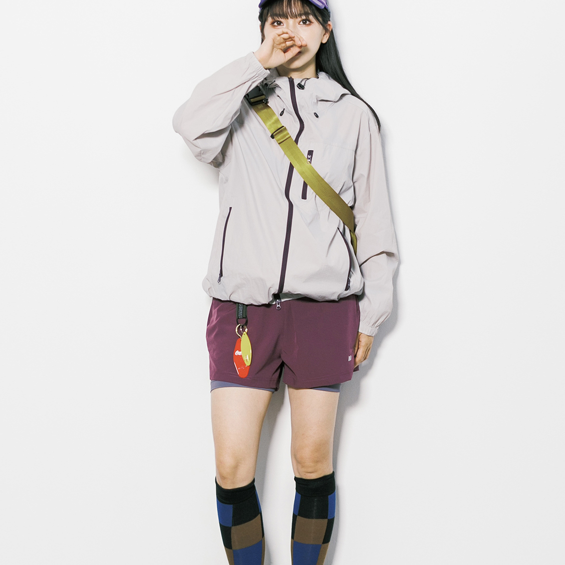 夏季戶外拼色假兩件短褲女寬鬆運動跑步速幹直筒五分休閒褲