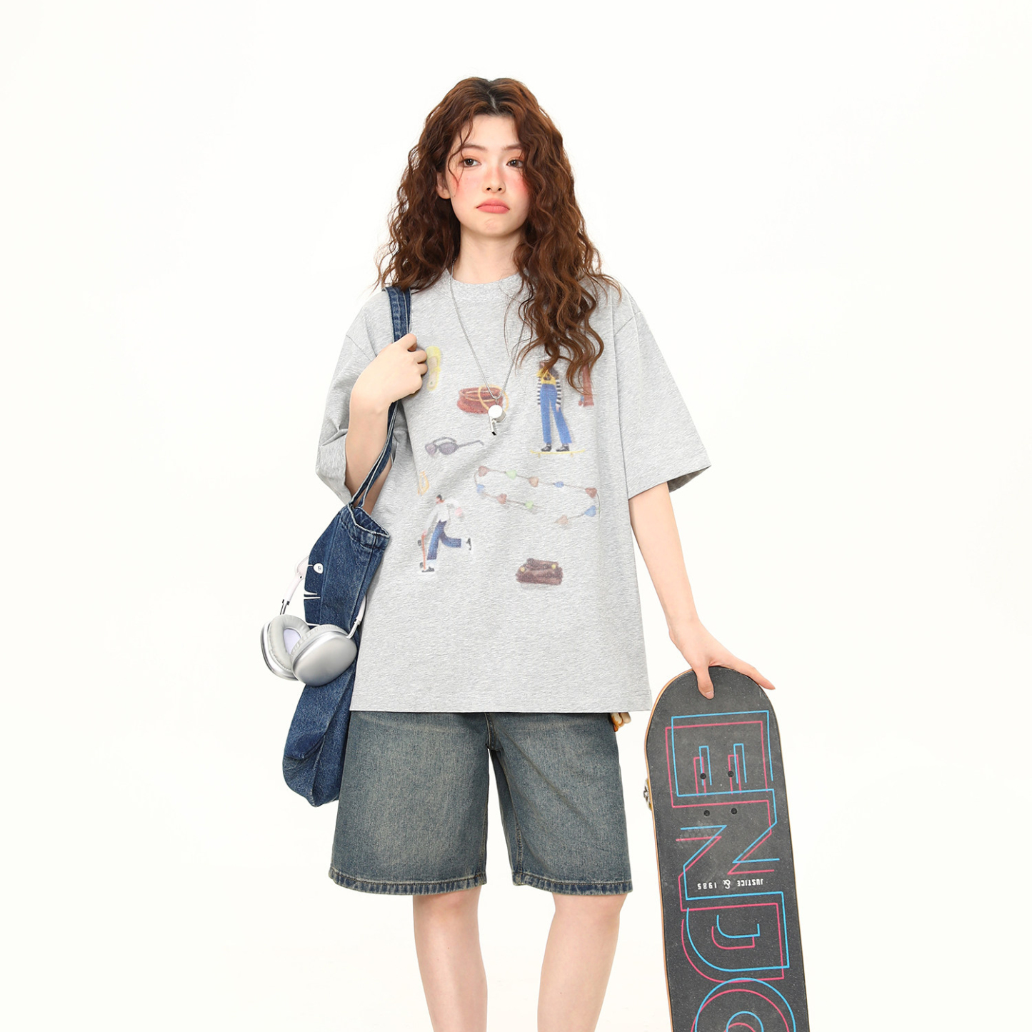 2026夏季新款美式復古印花短袖T恤女寬鬆百搭上衣