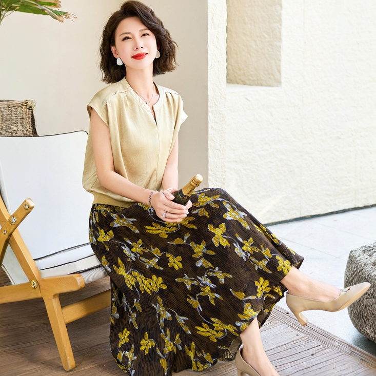 夏裝襯衣套裝2026新款洋氣中老年女裝半身裙兩件套