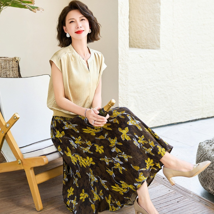 夏裝襯衣套裝2026新款洋氣中老年女裝半身裙兩件套