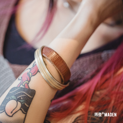 美式復古納瓦霍半環式手鐲潮流印第安開口白銅手環配飾品女