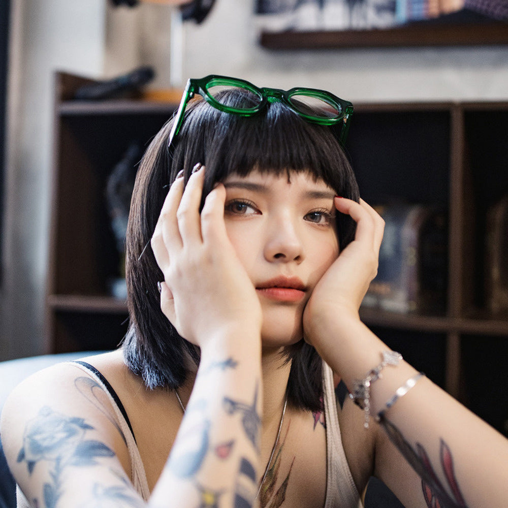 美式復古經典CrownPanto眼鏡日式圓粗框皇冠板材平鏡鏡架女