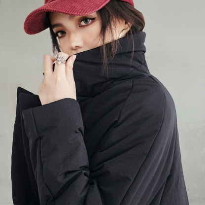 馬登女裝 基礎大翻領棉衣通勤寬鬆麵包服舒適保暖百搭厚棉襖外套冬季女