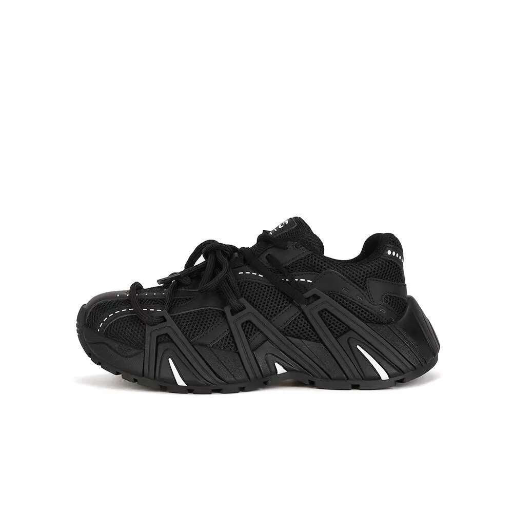 春秋復古鴛鴦帶厚底系帶休閒運動鞋老爹鞋女