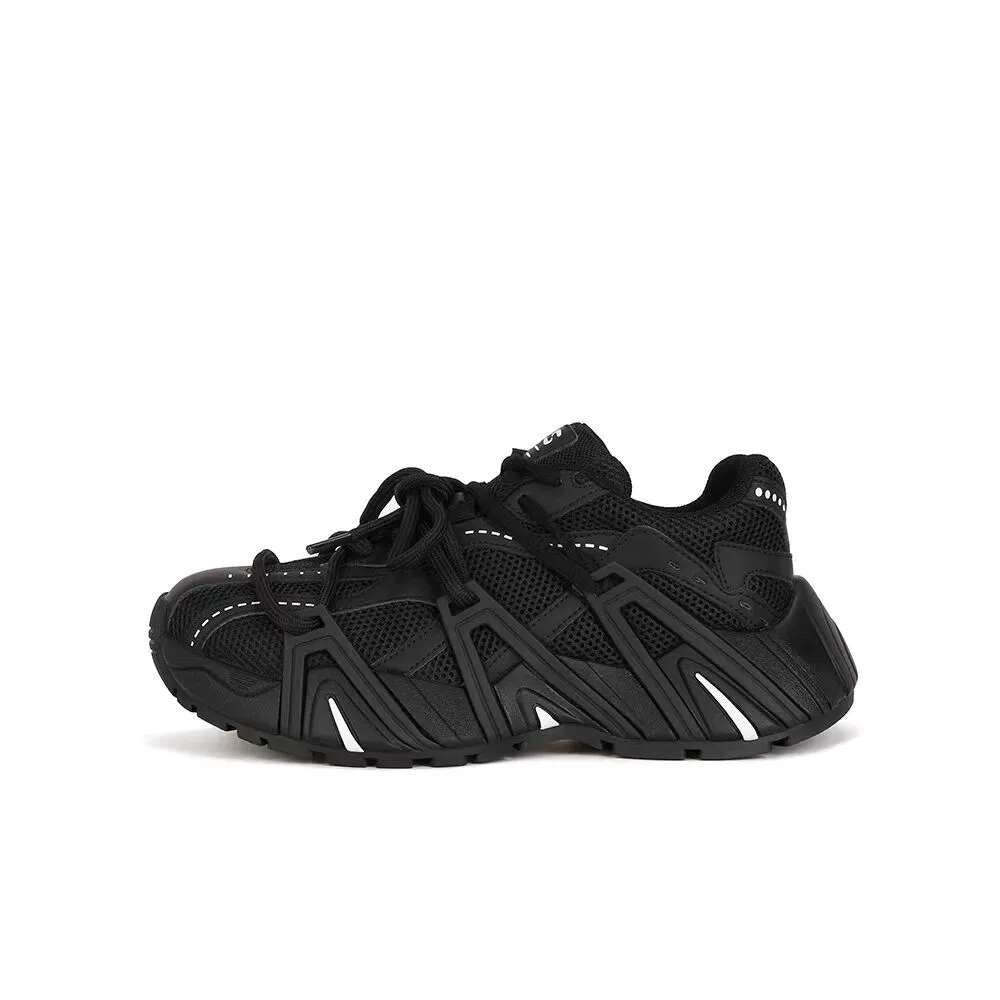 春秋復古鴛鴦帶厚底系帶休閒運動鞋老爹鞋女