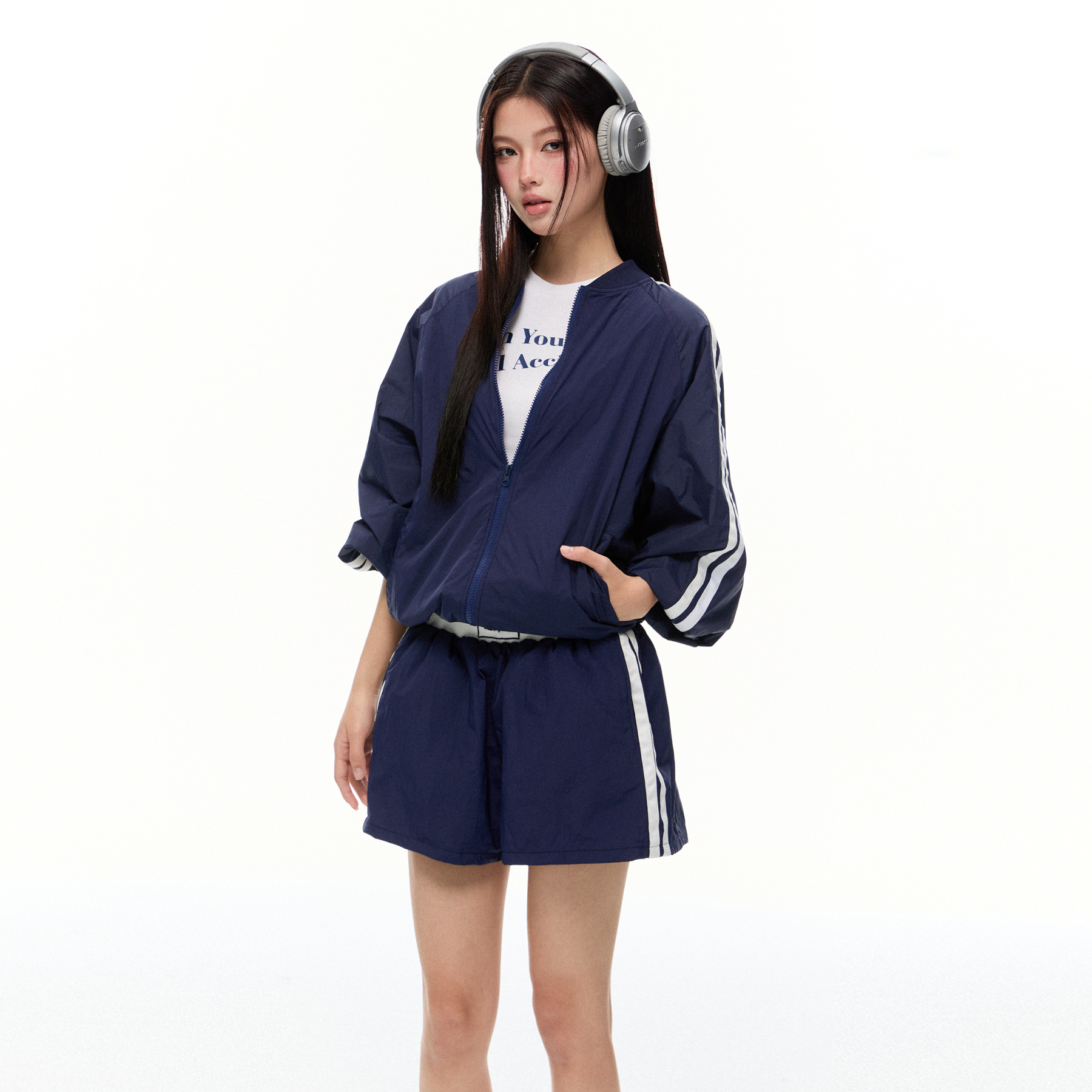 修身防曬衣女2025年夏季新款收腰外套上衣短褲女防曬服套裝