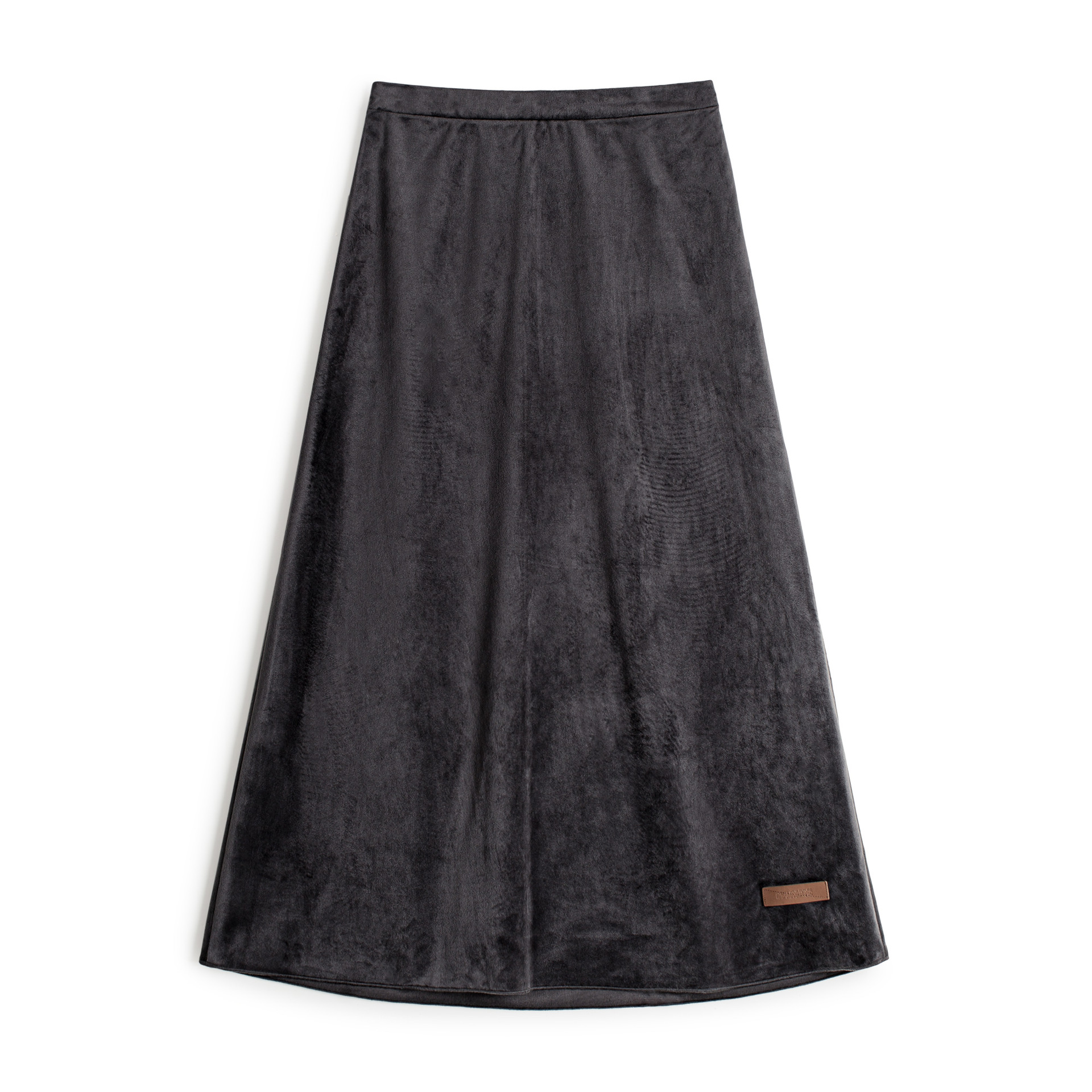 復古絲絨灰色鬆緊腰垂墜感A字中長款針織半身傘裙子女士秋季