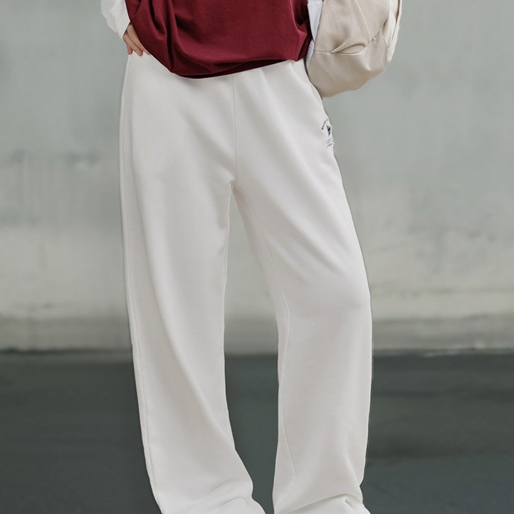 馬登女裝 復古垂感休閒衛褲純棉彈力運動褲寬鬆顯瘦闊腿褲慵懶風春秋女