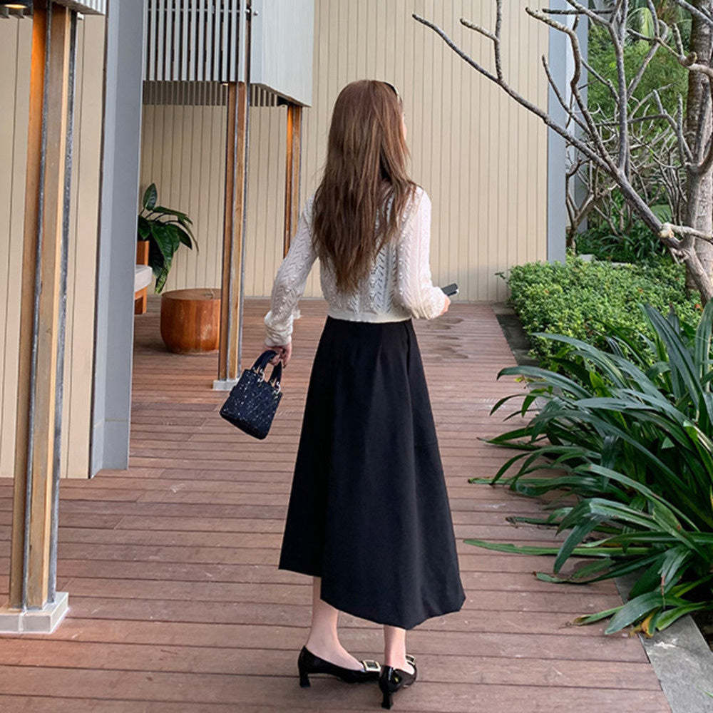 經典方扣小方頭淺口高跟鞋女夏粗跟平底通勤單鞋