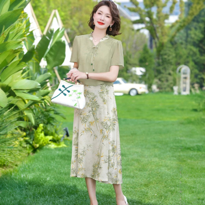 夏裝連衣裙2026新款洋氣時尚假兩件長裙子