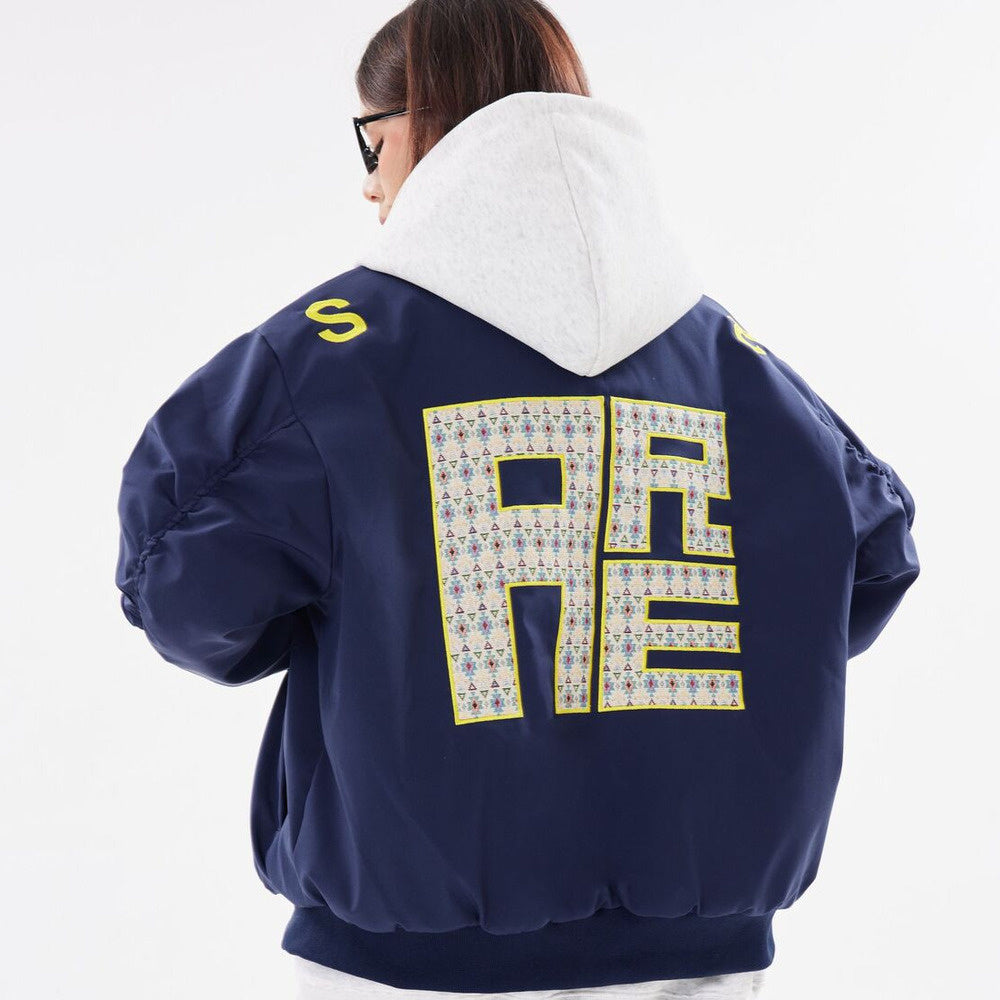 美式復古刺繡字母飛行夾克寬鬆百搭外套棉服高街