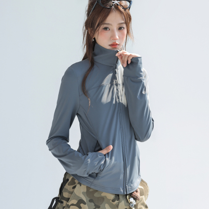 UPF50+防紫外線立領修身防曬衣女夏季凉感冰絲防曬服