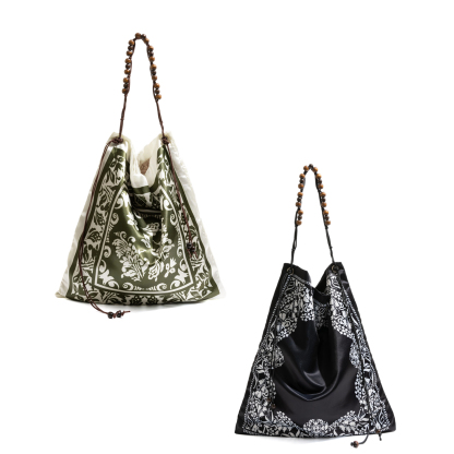 款新中式絲巾包包大容量手提包大容量單肩托特包