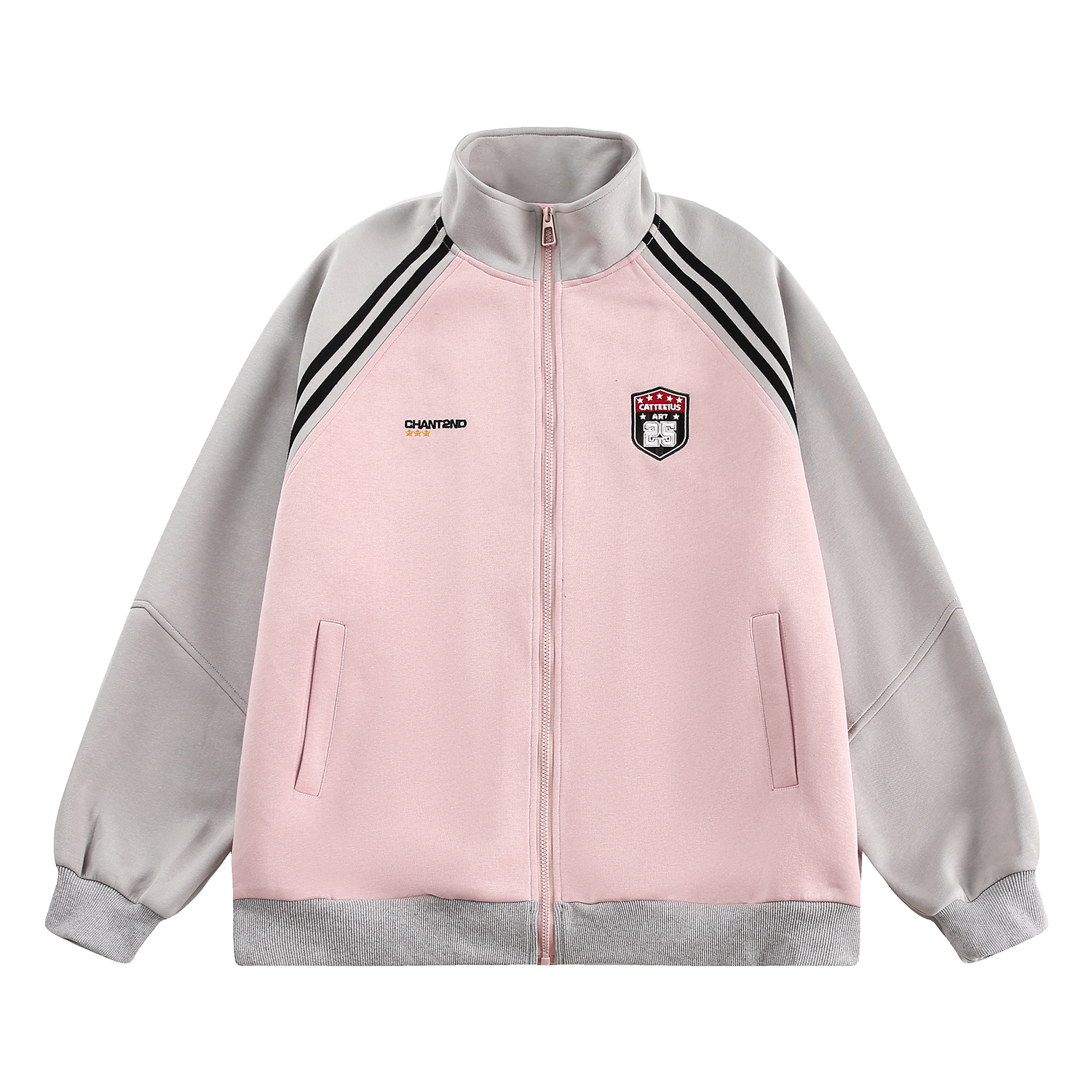 美式復古衛衣外套女秋冬季高級感拼接插肩袖衛衣開衫