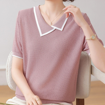 洋氣冰絲短袖T恤中年女裝夏裝2026新款薄小衫中老年夏季上衣