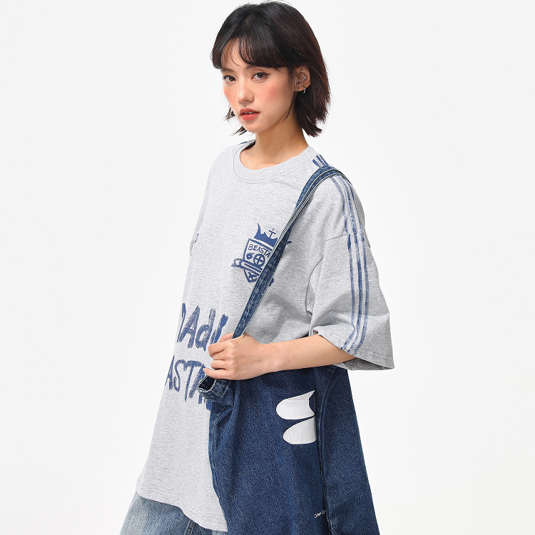 美式復古手繪字母設計感短袖T恤女夏季百搭上衣