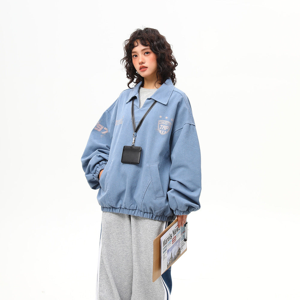 美式街頭vintage工裝夾克外套女春季重磅潮牌上衣