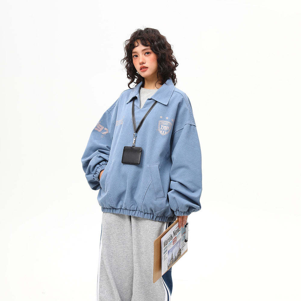 美式街頭vintage工裝夾克外套女春季重磅潮牌上衣