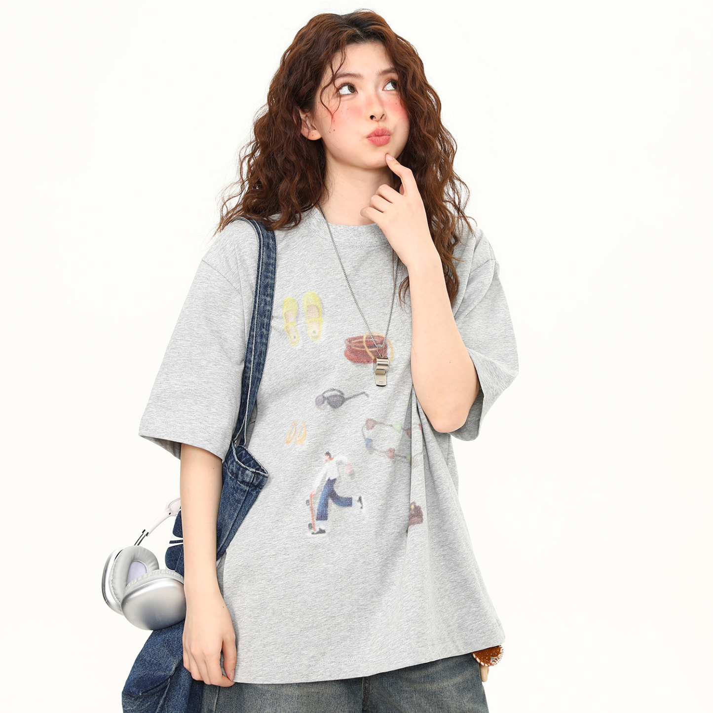 2026夏季新款美式復古印花短袖T恤女寬鬆百搭上衣