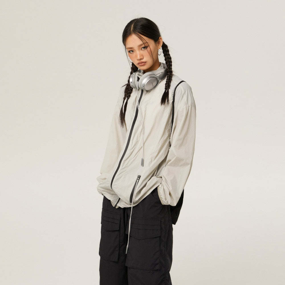 美式復古潮牌upf50防曬衣新款夏季輕薄戶外風防曬服外套