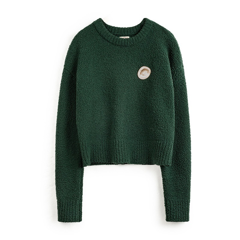 馬登女裝 美式顆粒絨圈圈毛衣復古套頭軟糯風針織衫內搭打底上衣秋季女