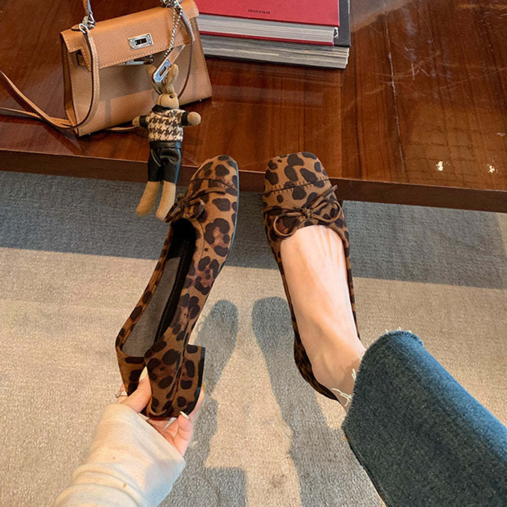 軟底蝴蝶結單鞋女春秋新款法式氣質晚晚鞋通勤芭蕾平底鞋