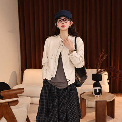 2025新款開春小眾穿搭寬鬆顯瘦百搭短款外套上衣女