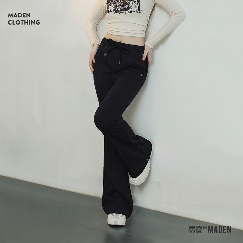 馬登女裝 美式微喇衛褲修身顯瘦垂感休閒褲外穿運動褲瑜伽長褲子秋冬女