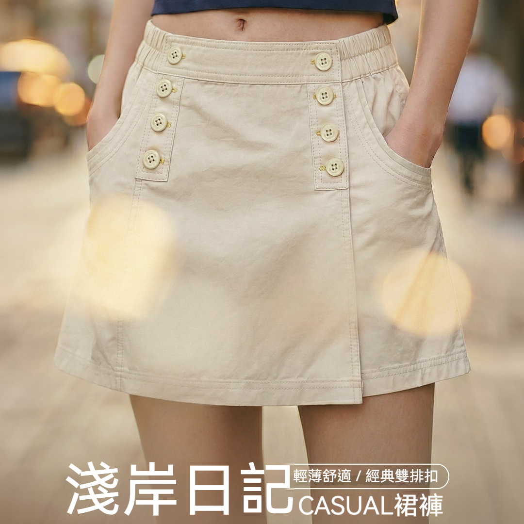 a字鬆緊腰顯瘦休閒純棉寬鬆小個子薄款山本短款裙褲子女士夏
