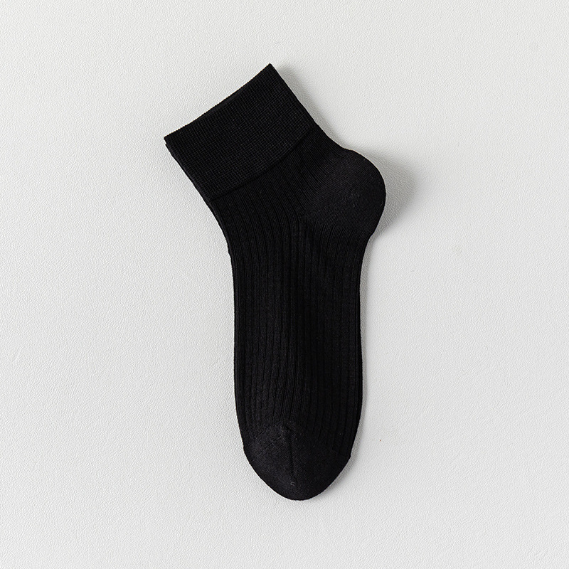 超薄無骨款舒適不勒脚吸汗透氣糖果色耐磨簡約短中筒棉襪女夏