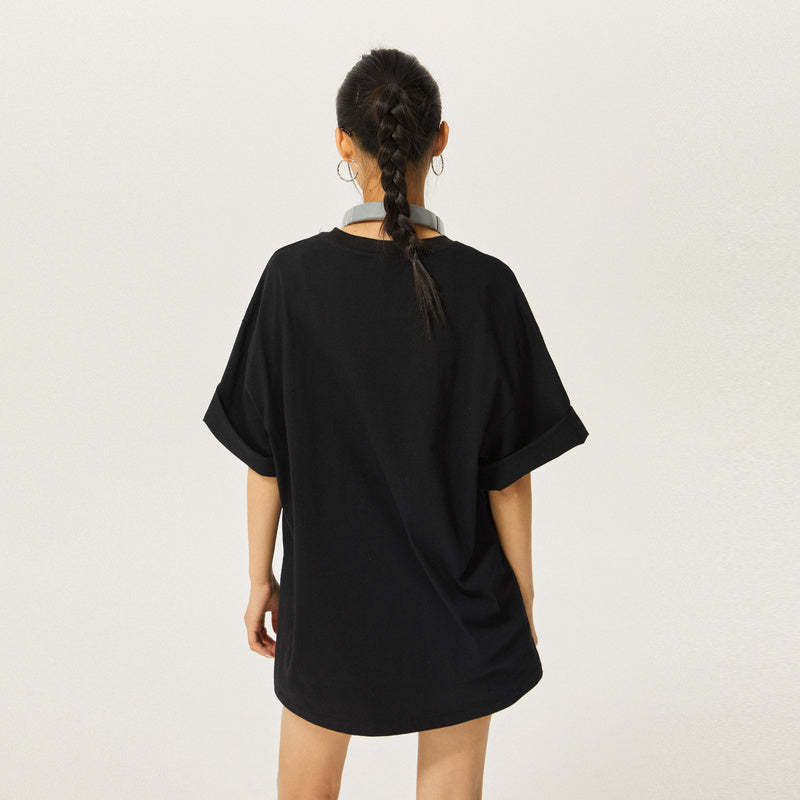 美式復古字母街頭中性風短袖T恤女夏季寬鬆上衣