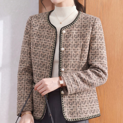 2026新款媽媽秋裝輕奢風小香風外套中老年女裝洋氣修身衣服