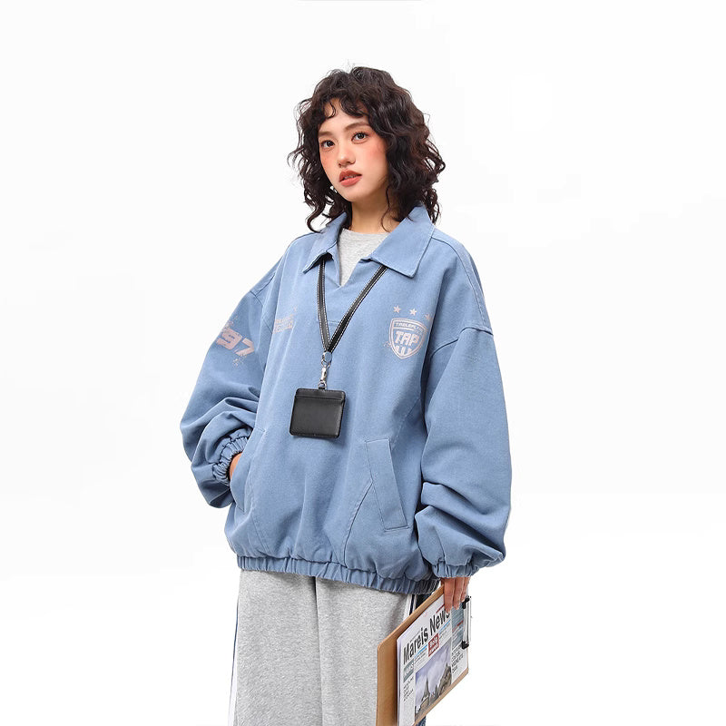 美式街頭vintage工裝夾克外套女春季重磅潮牌上衣