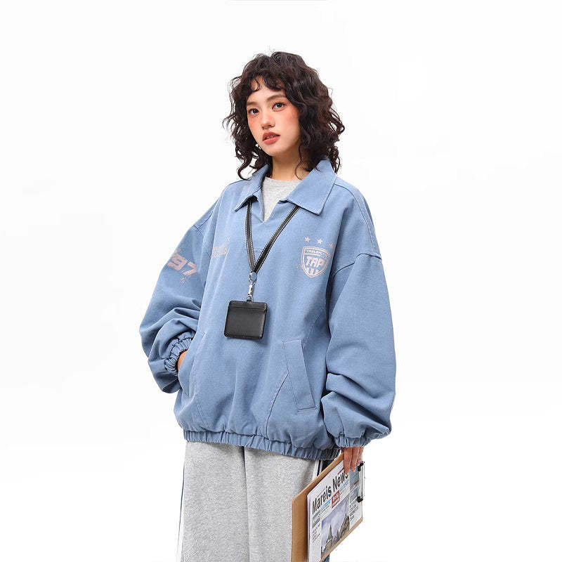 美式街頭vintage工裝夾克外套女春季重磅潮牌上衣