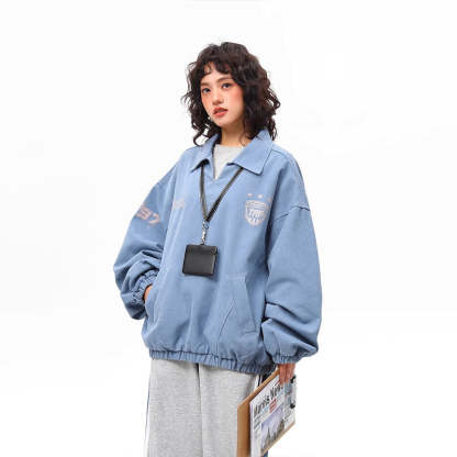 美式街頭vintage工裝夾克外套女春季重磅潮牌上衣