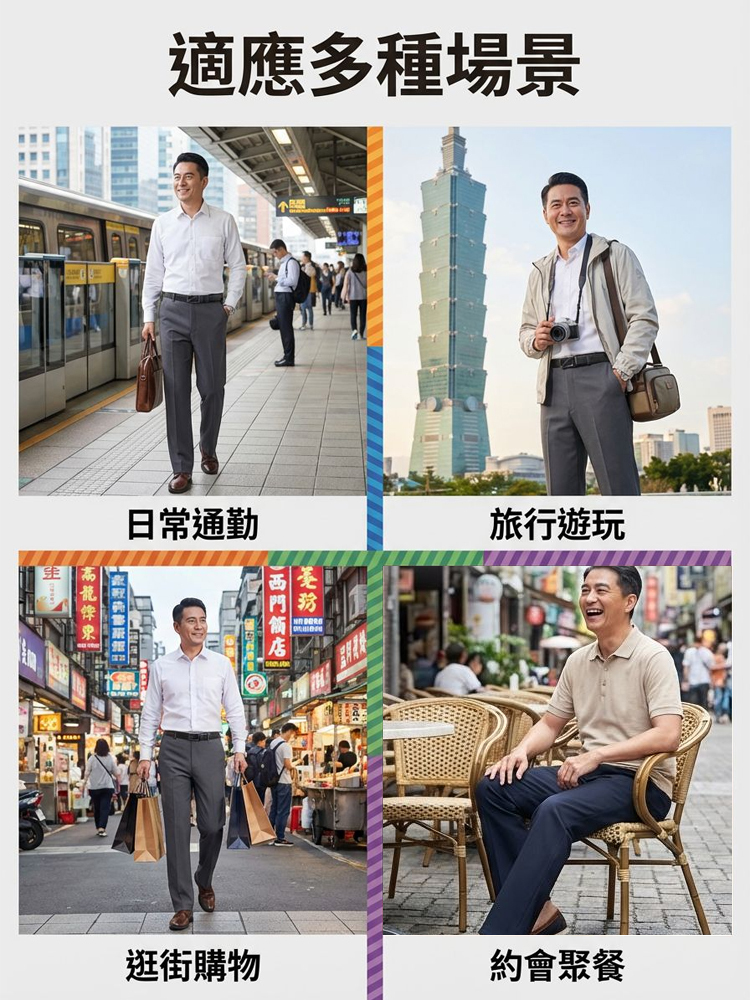 高彈西裝休閒褲