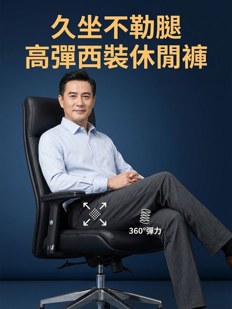 高彈西裝休閒褲