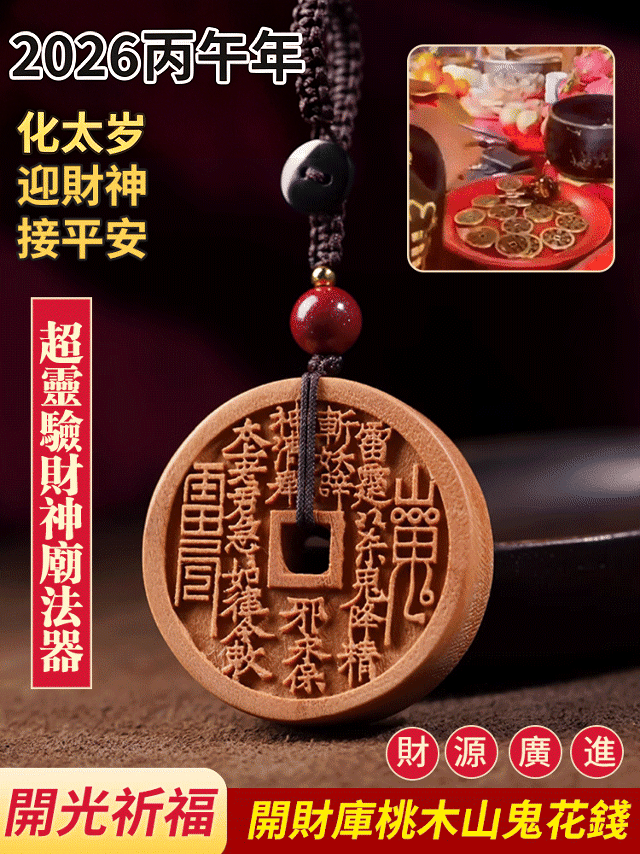 開財庫桃木山鬼花錢