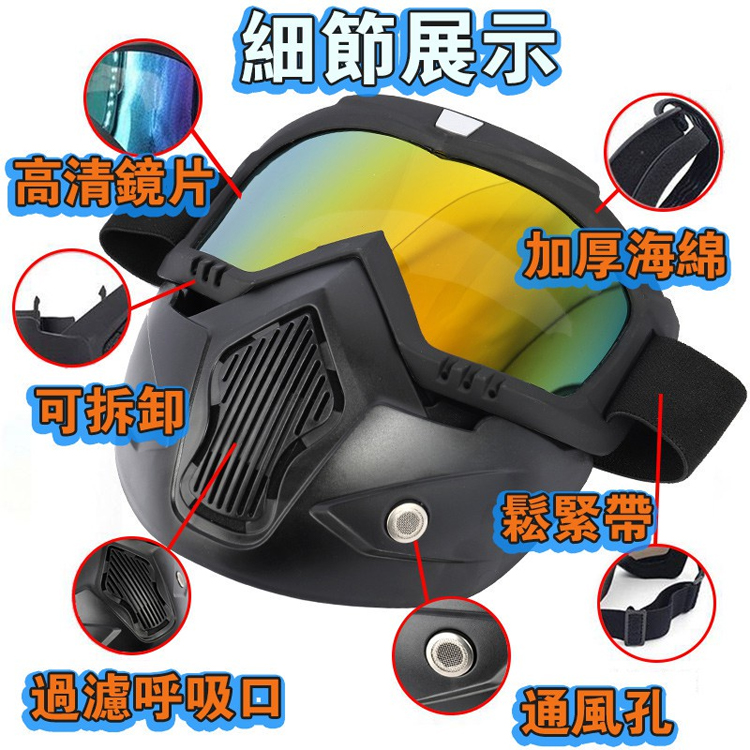 可拆卸電焊騎乘防護面罩
